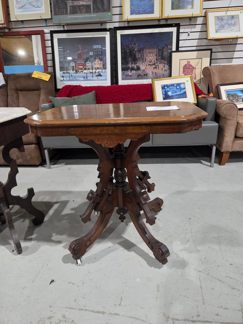 Antique Victorian Wooden Parlor Table