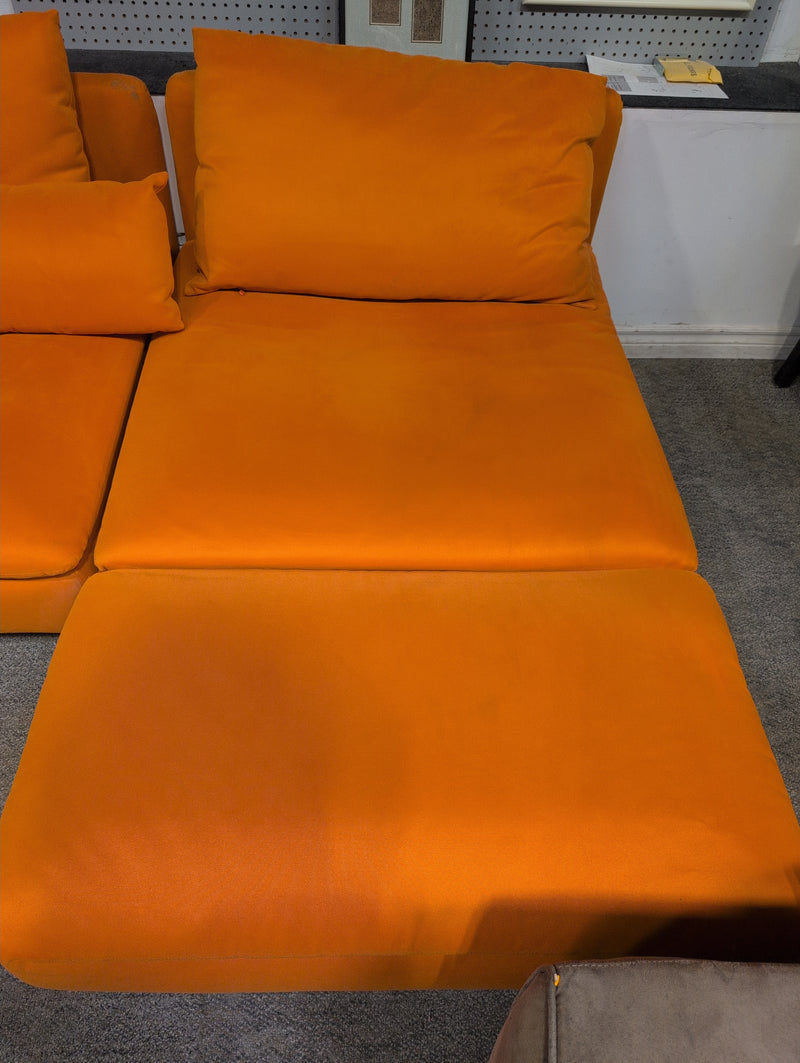 Bright Orange Modular Sectional 3 Piece Sofa