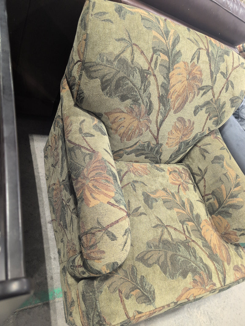 Green Floral Armchair