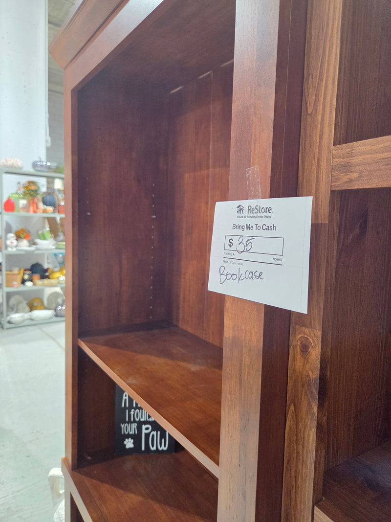 Classic Warm Chestnut Brown 4-Shelf Bookcase