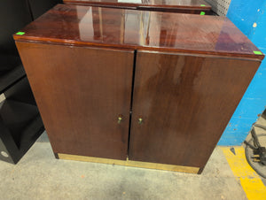 Red Glossy Finished Wooden Cabinet