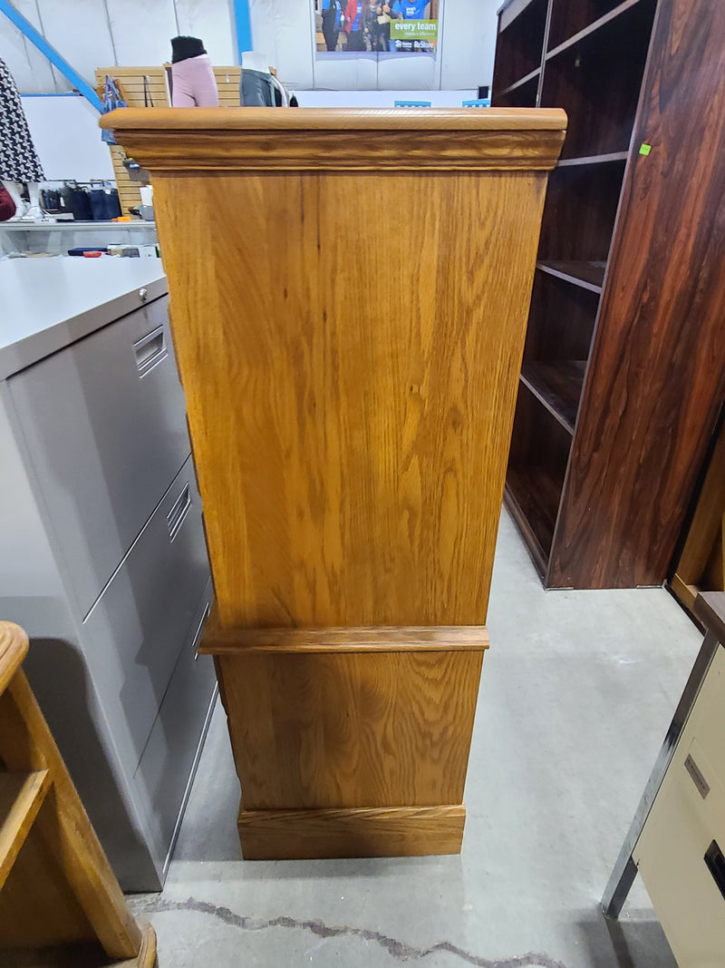Traditional Golden Oak 5-Drawer Tallboy Chest of Drawers