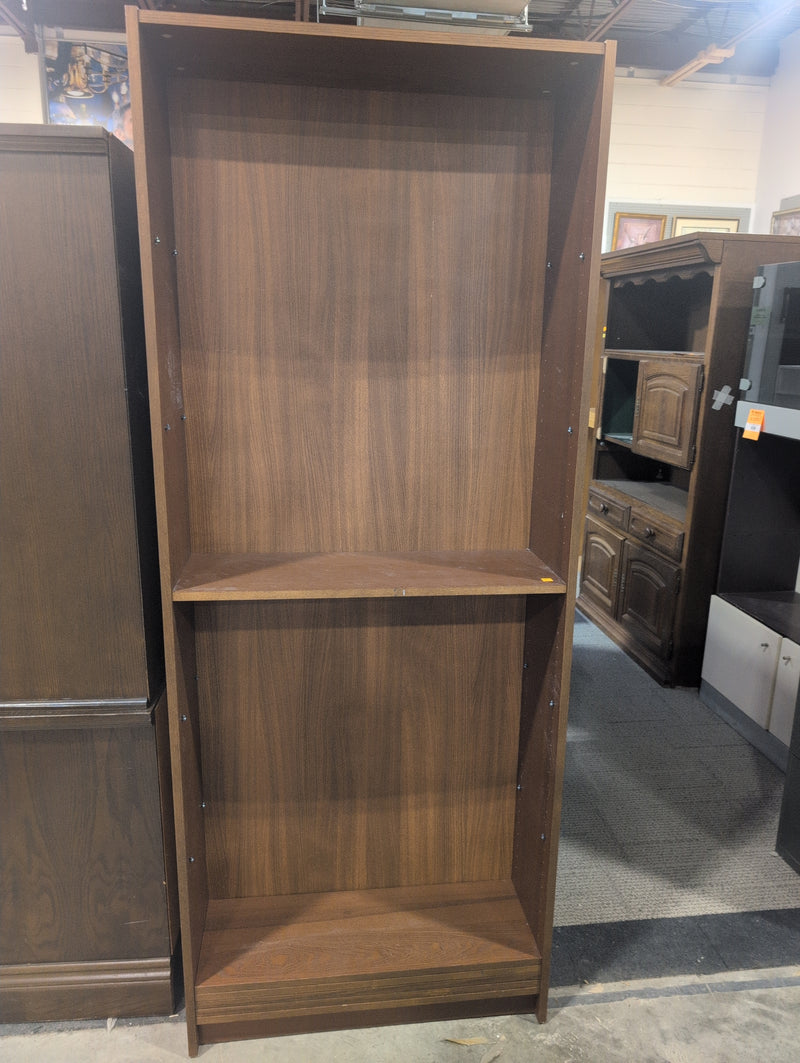 Dark Wood Grain Veneered Bookcase