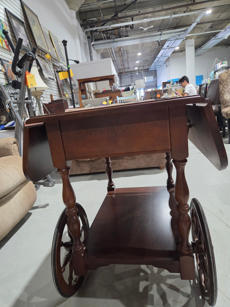 Vintage Drop-Leaf Tea Cart