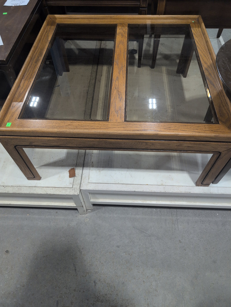 Square Coffee Table with Smoked Glass