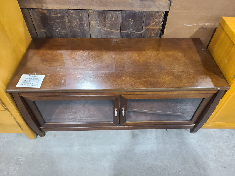 Dark Brown Media Console with Glass Doors