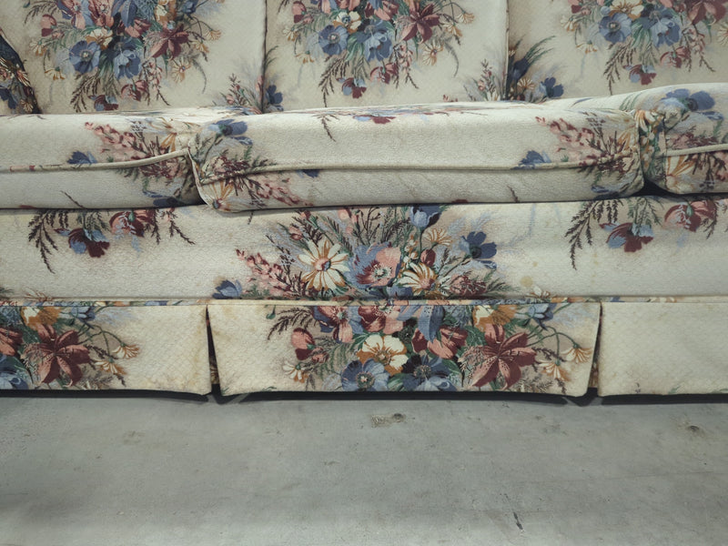 Red and Blue Floral 3-Seater Sofa
