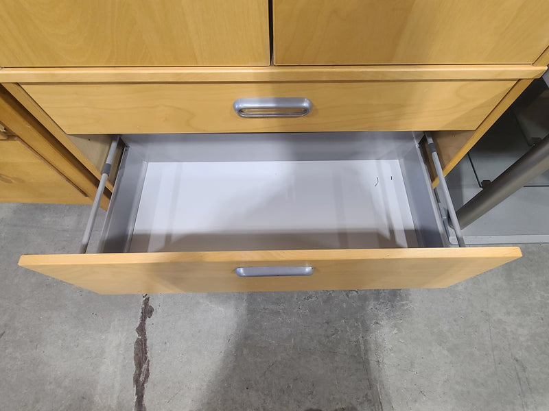 Light Wood Storage Cabinet with 2 Doors and 2 Drawers