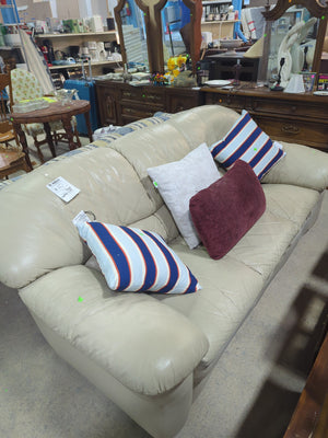 Beige Leather Sofa