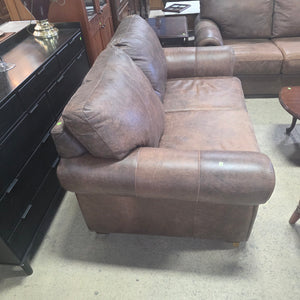 Brown Leather Loveseat