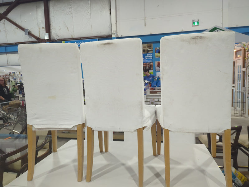 White Rectangular Dining Table with 6 White Chairs