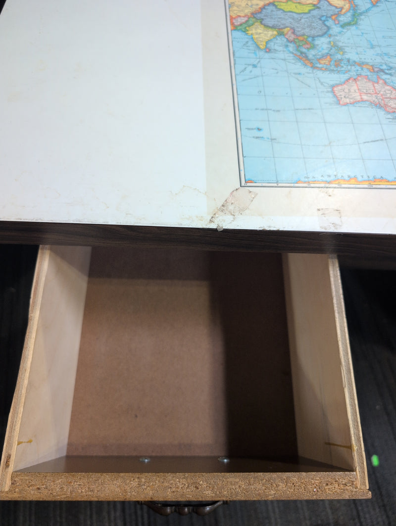 7 Drawer Desk with World Map