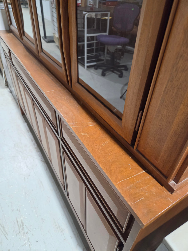 Mid-Century Modern Wooden Buffet and Hutch
