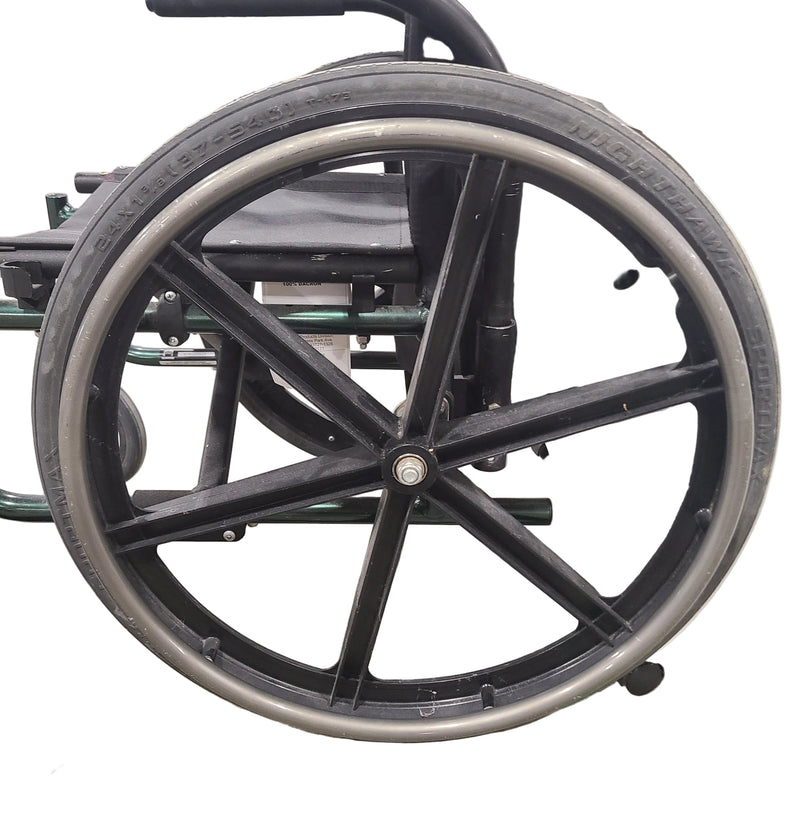 Quickie Lightweight Manual Wheelchair – Dark Green Frame & Black Upholstery