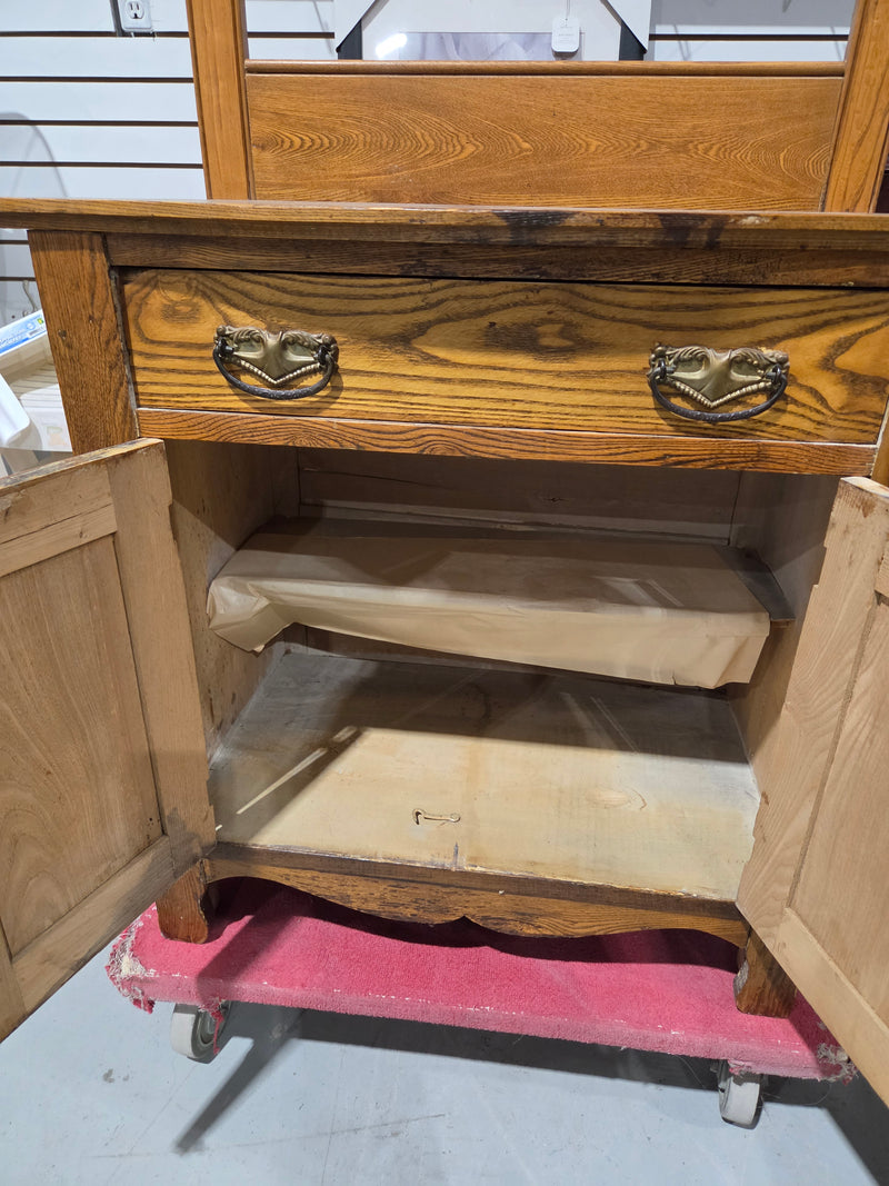 Antique Victorian Oak Washstand