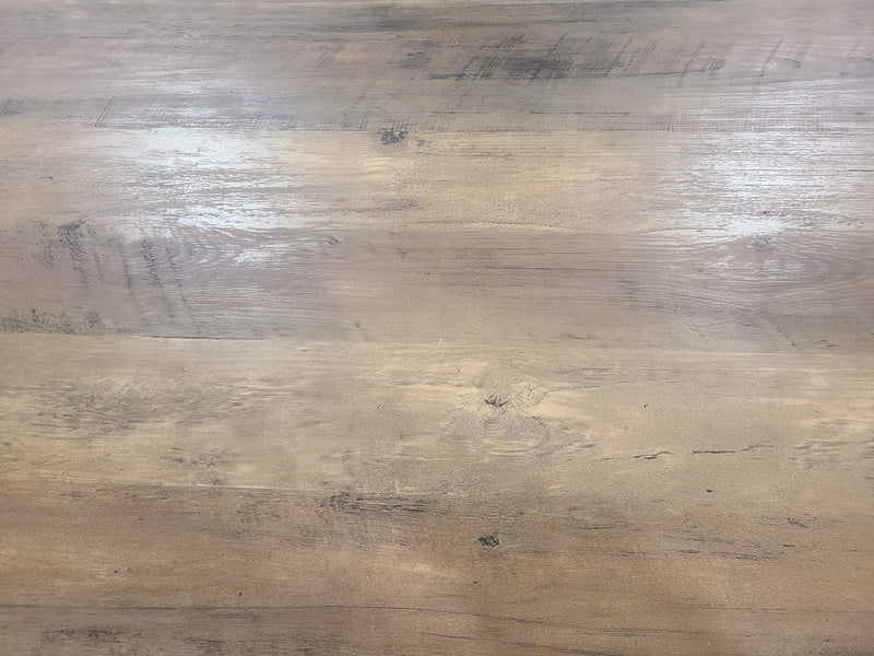 Modern Industrial Style Dining Table with Black Tapered Metal Legs