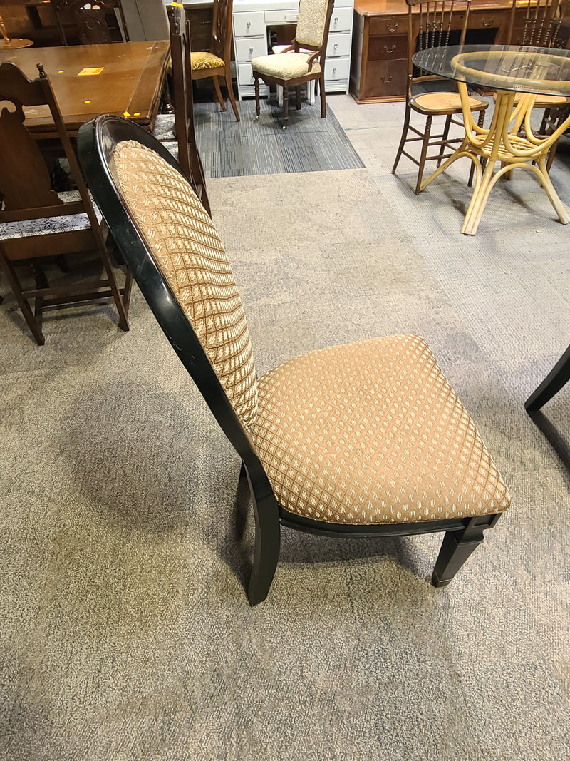 Round Wooden Dining Set with 4 Upholstered Oval-Back Chairs