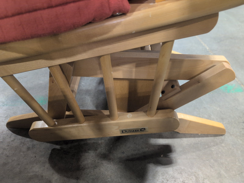 Rocking Chair with Red Fabric and Wood Body
