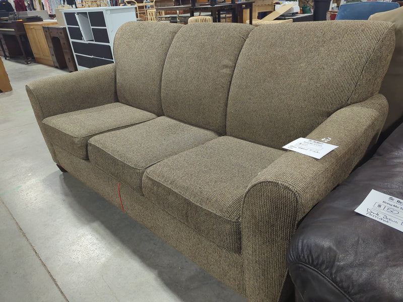 Brown Patterned 3-seater Sofabed