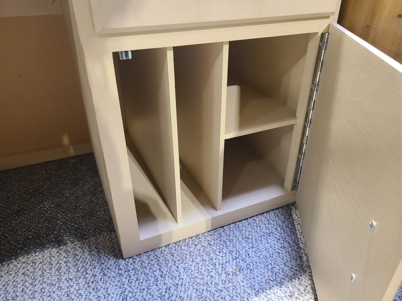Vintage-Style Beige Desk & Vanity Unit