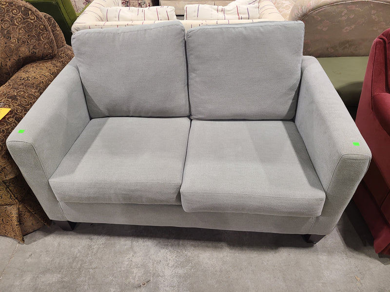 Modern Grey Textured Fabric Loveseat