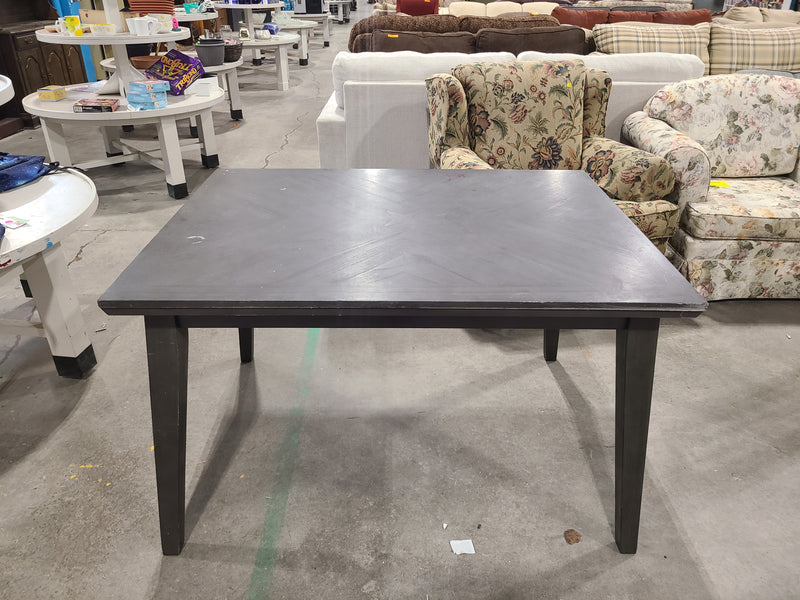 Modern Charcoal Grey Chevron Wood Dining Table