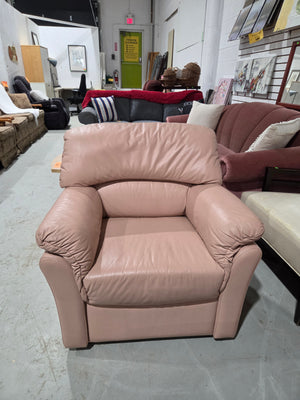 Vintage Dusty Pink Leather Armchair