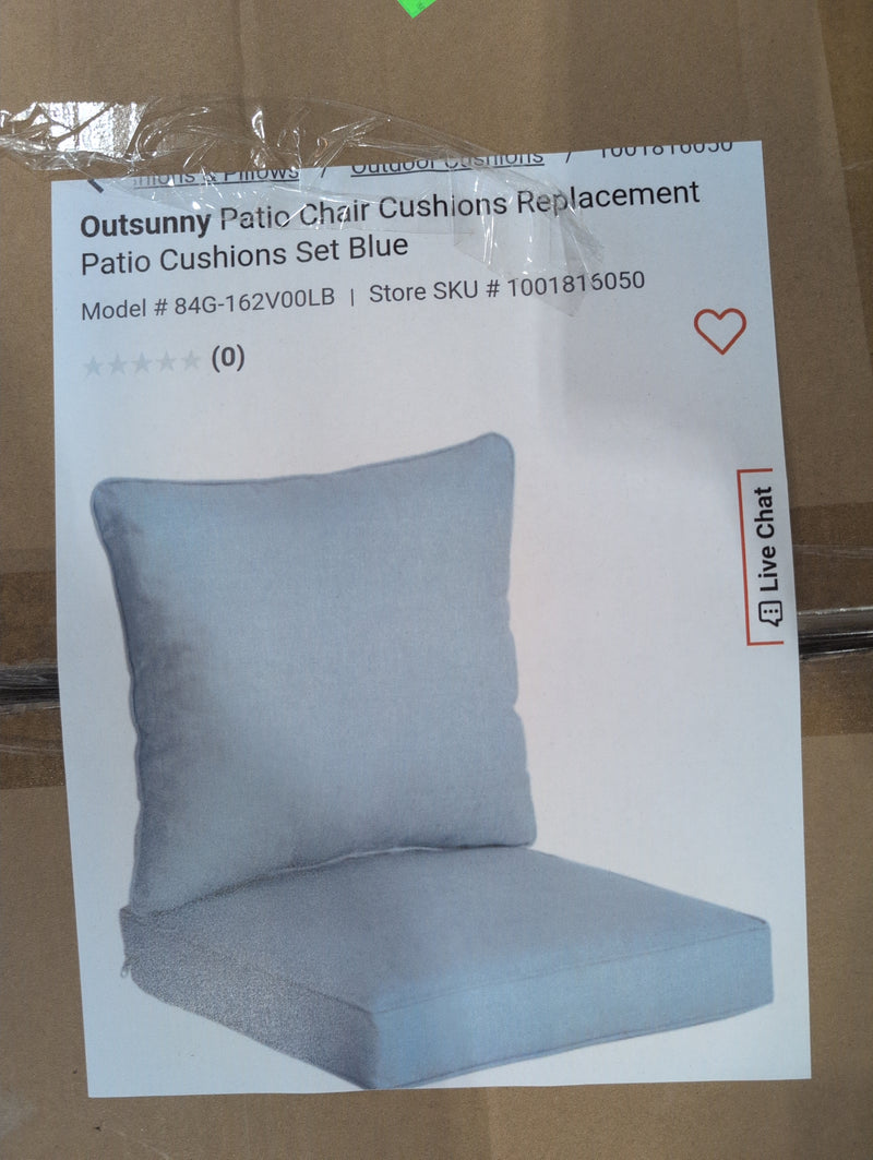 Outsunny Patio Chair Cushions Replacement Patio Cushions Set Blue