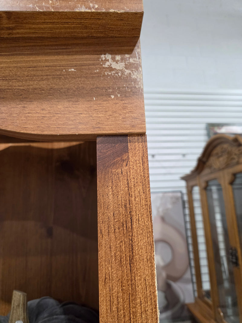 Rustic Bookcase Hutch with Lower Storage Cabinet