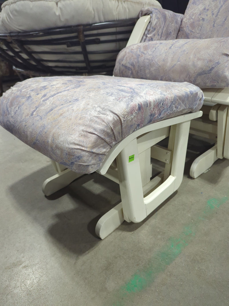 White Glider with Matching Ottoman