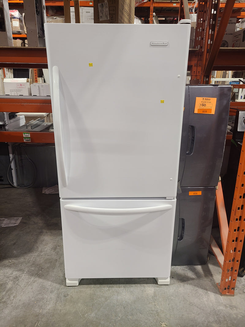 KitchenAid White Bottom-Freezer Refrigerator