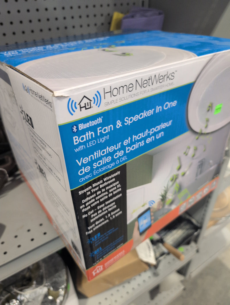 Home NetWerks Bluetooth Bath Fan and Speaker with LED Light