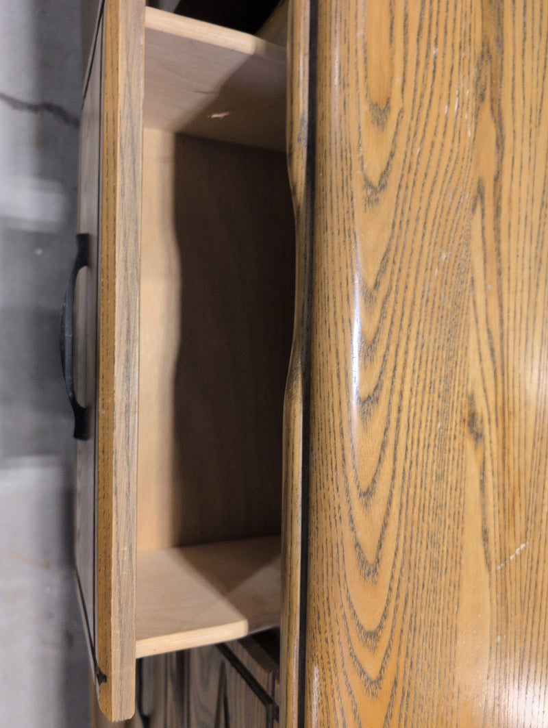 Brown 9 Drawer Dresser with Large Mirror