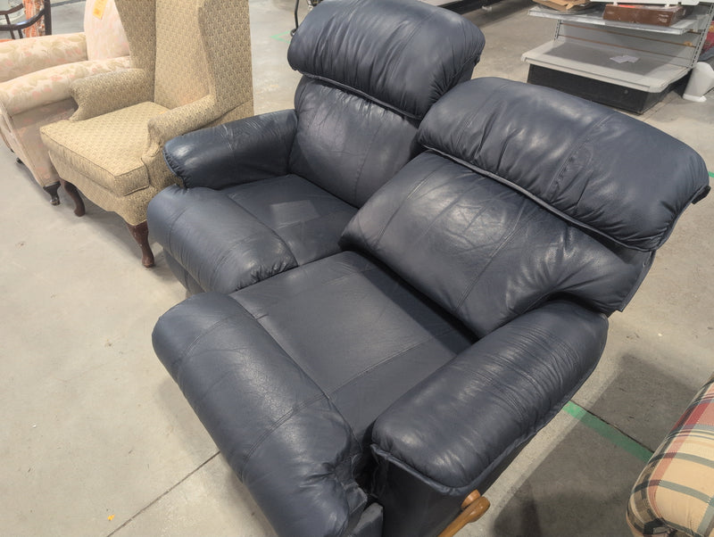 Blue Double Recliner Loveseat