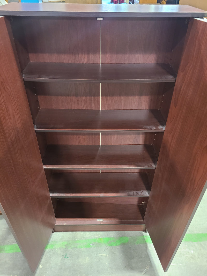 Mission Style Cherry Finish Storage Cabinet / Pantry