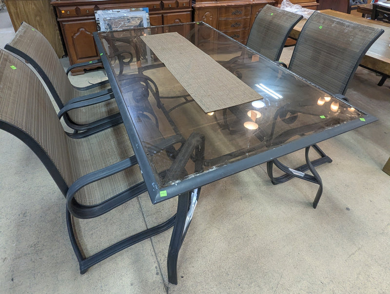 Glass Patio Table and 4 Chairs