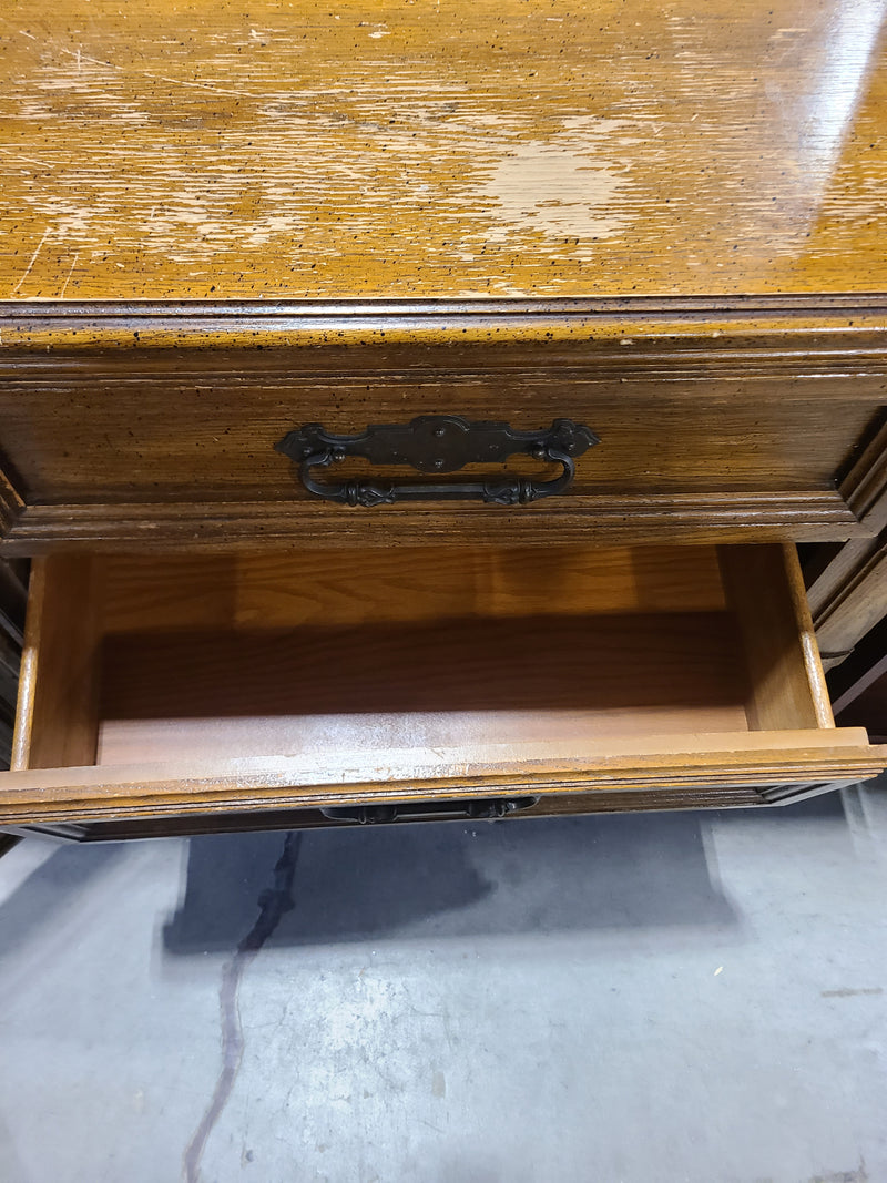 Vintage Solid Wood Buffet & Sideboard Credeza with Warm Oak Finish
