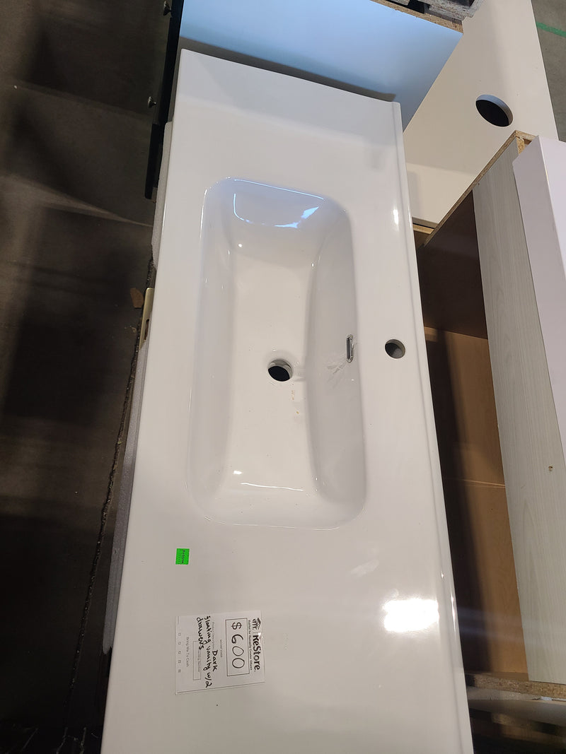 Modern Floating Bathroom Vanity with Ceramic Sink