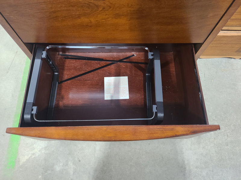 2-Drawer Wooden Lateral File Cabinet with Key Lock - Cherry Finish