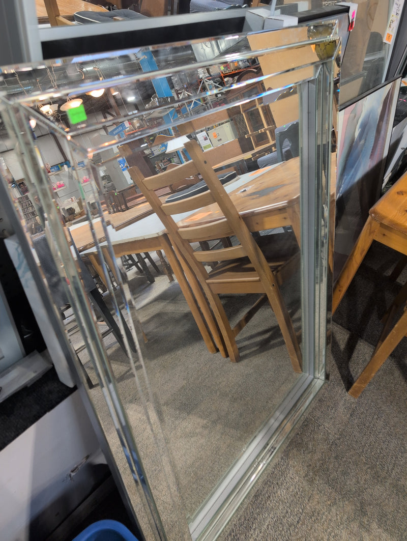Large Mirror with Reflective Frame