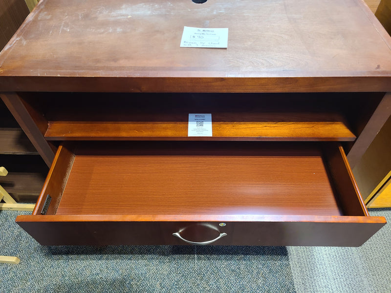 Classic Brown Wood TV Stand with Storage Drawers