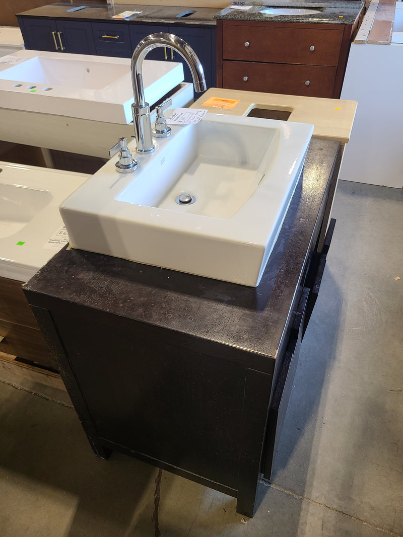 Dark Brown Vanity with Ceramic Sink