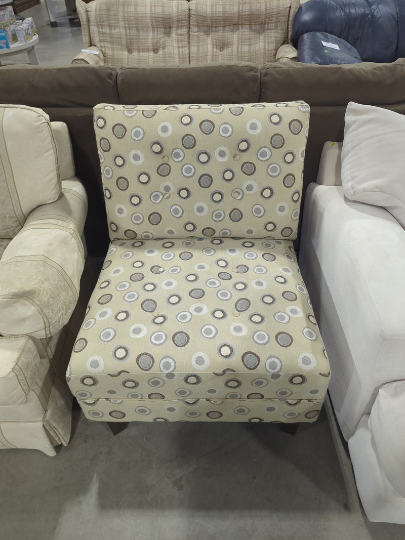 Armless Accent Chair with Concentric Circles