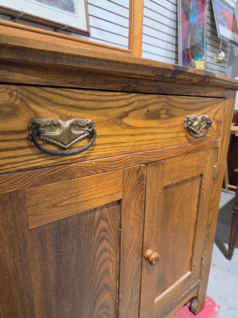 Antique Victorian Oak Washstand