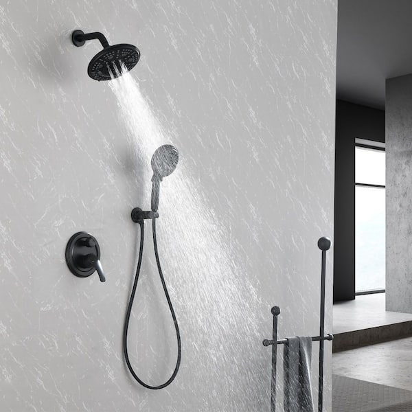 New Matte Black Concealed Shower System with Pressure Balance Valve