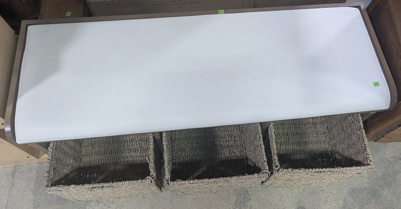 Brown and White Storage Bench