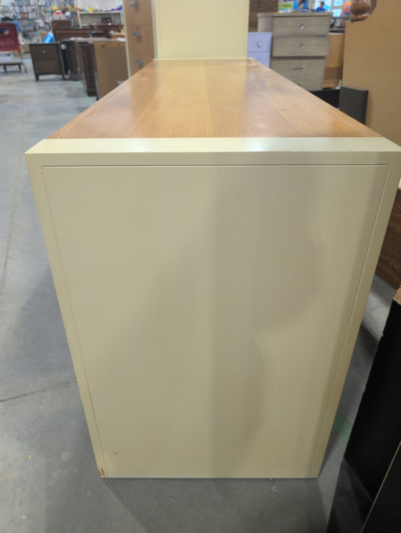 Wide Fancy Light Colored 6 Drawer Dresser