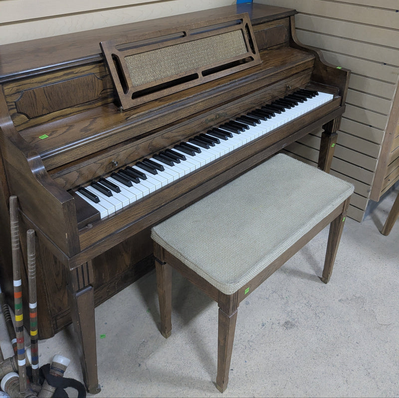 Henry F. Miller Upright Wooden Piano and Bench