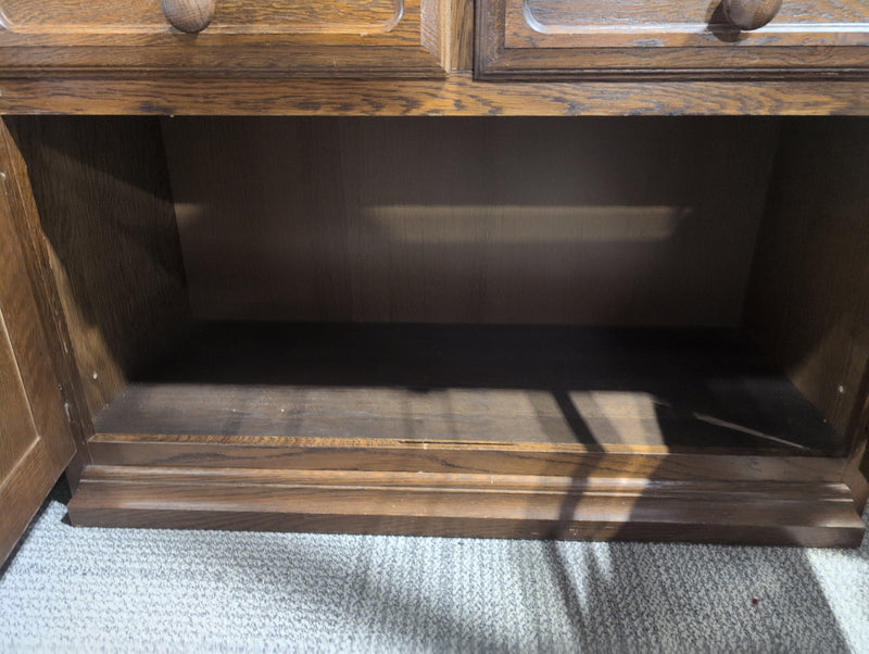 Wooden China Cabinet with Glass Windowed Doors