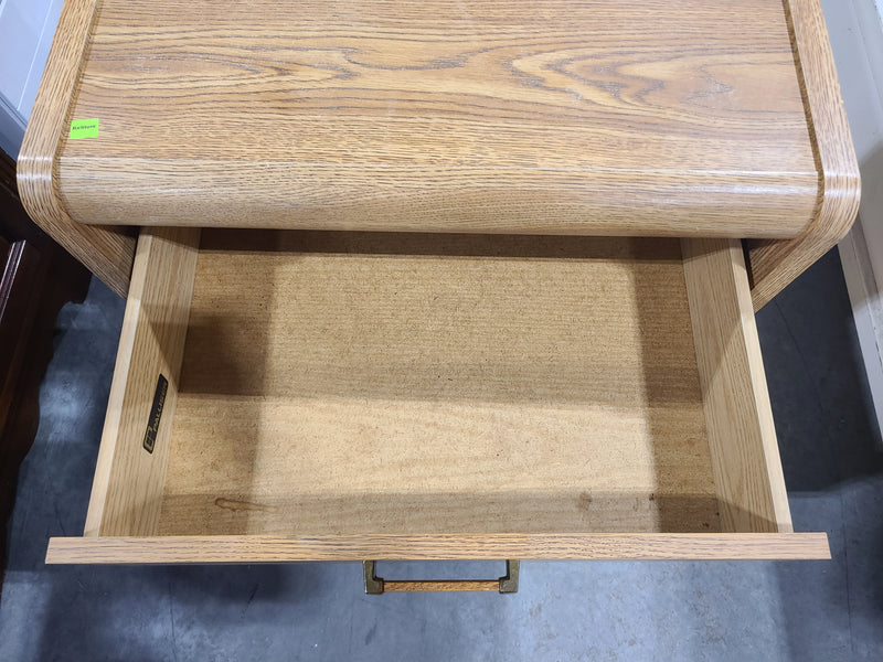 Vintage Palliser Light Oak Waterfall 2-Drawer Nightstand / End Table